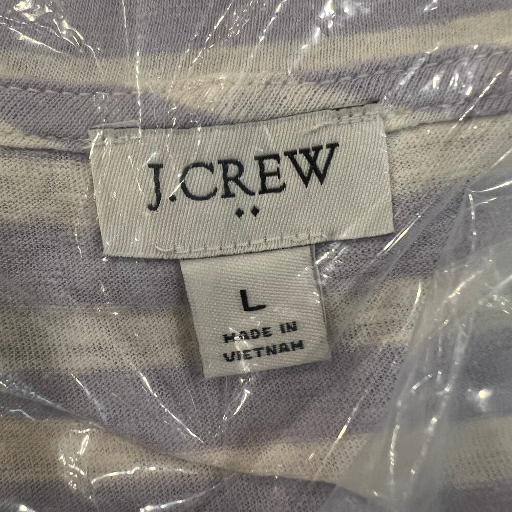 NWT J. Crew Purple Striped V-Neck Tank - SIZE LARGE - Picture 4 of 6